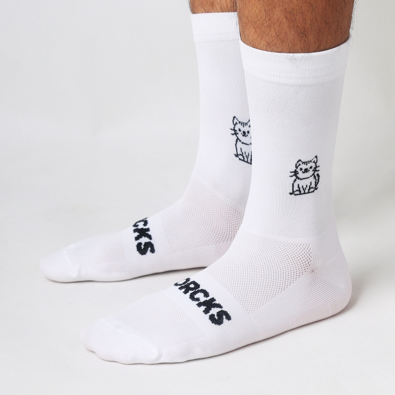 Cat Pattern Cycling Socks Spri - Resistance Band ulasan dan harga
