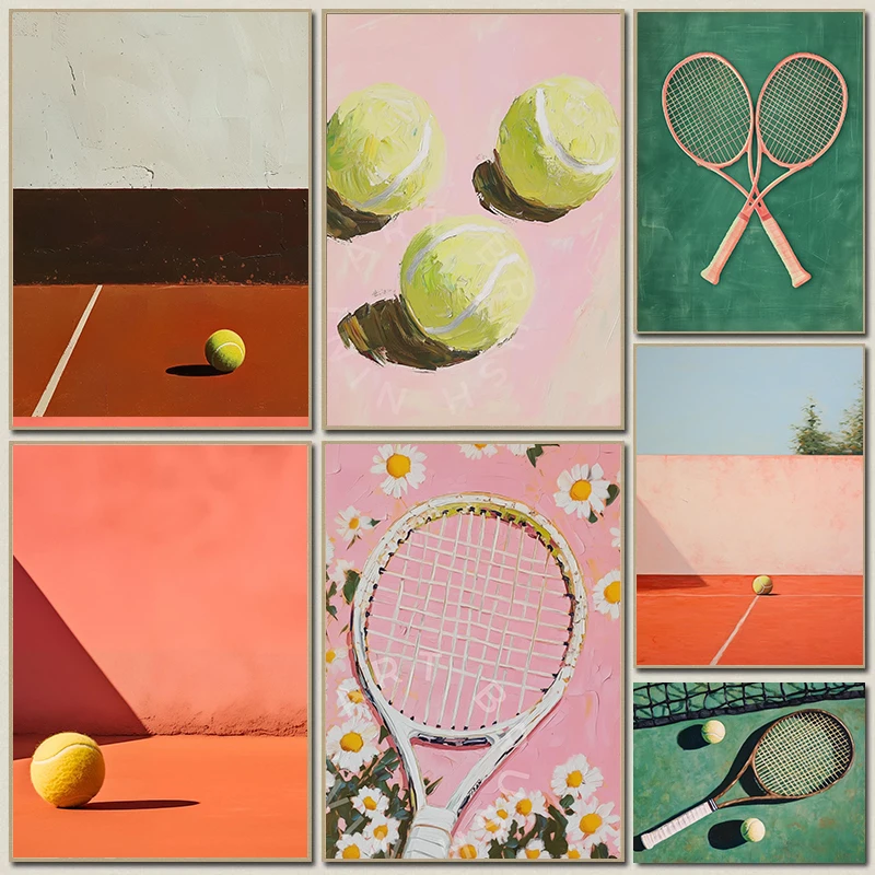 Modern Minimalist Tennis Motio - Sports Equipment Poster ulasan dan harga