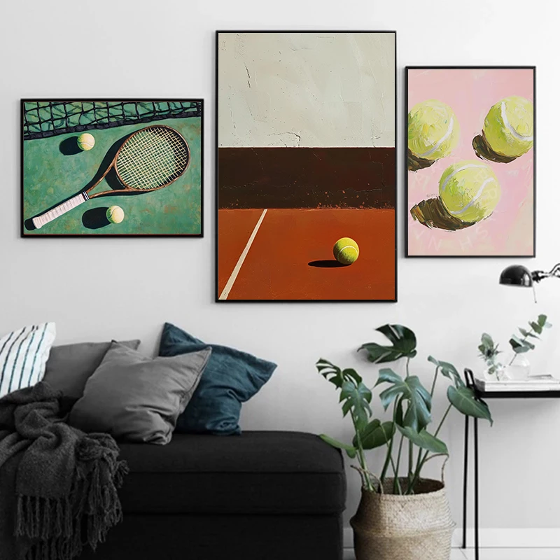 Modern Minimalist Tennis Motio - Sports Equipment Poster ulasan dan harga