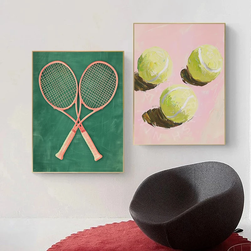 Modern Minimalist Tennis Motio - Sports Equipment Poster ulasan dan harga